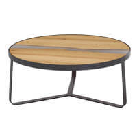Circular Resin Inlay Coffee Table Oak